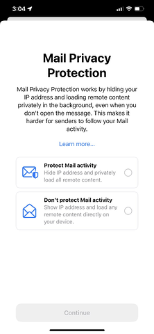 ios 15 Política Privacidad Email