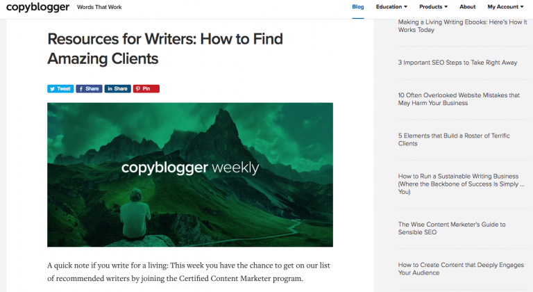 copyblogger is a well known digital marketing blogs to follow