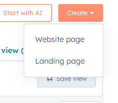 landing page