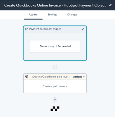 create qbo invoice from payment object workflow